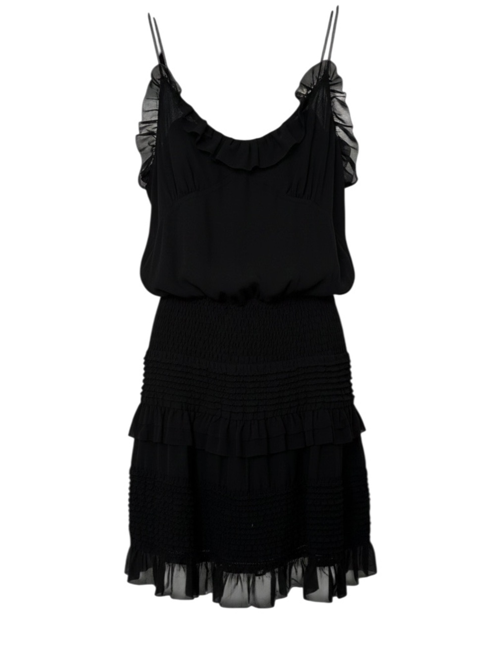 All Saints Sanse Tiered Frilly Mini Dress - 6